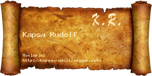 Kapsa Rudolf névjegykártya