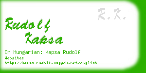 rudolf kapsa business card